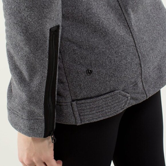 Lululemon Grey Fleece Moto Jacket Size 4 - Picture 9 of 15